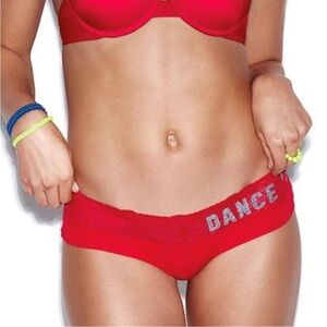 RARE Victoria's Secret PINK lace cotton hipster PINK Panties red lace panties